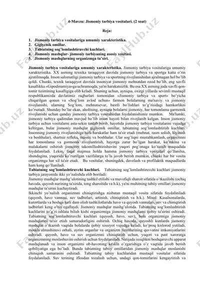 jismoniy tarbiya vositalari — DOCX