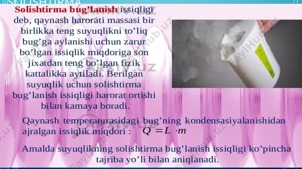 suyuqlikning bugʻlanishi va kondensatsiya - Page 5
