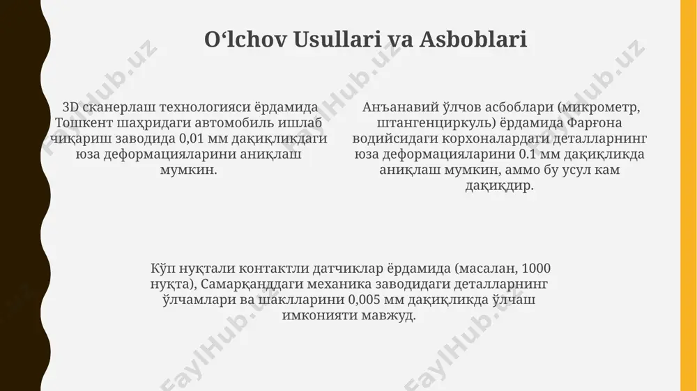 detallar yuzalarini shakldan, joylashishdan og'ishlari - Page 4