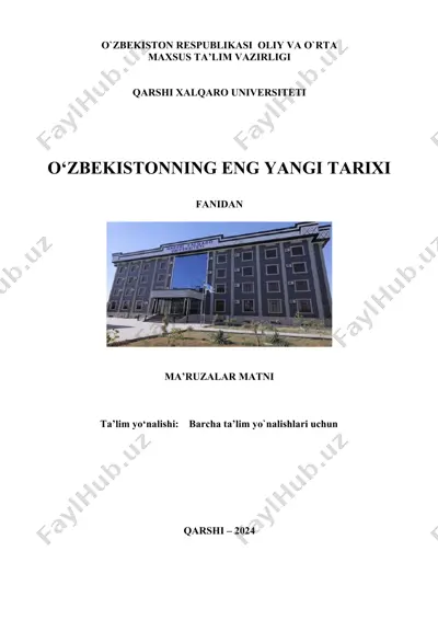 o`zbekistonning eng yangi tarixi — DOCX