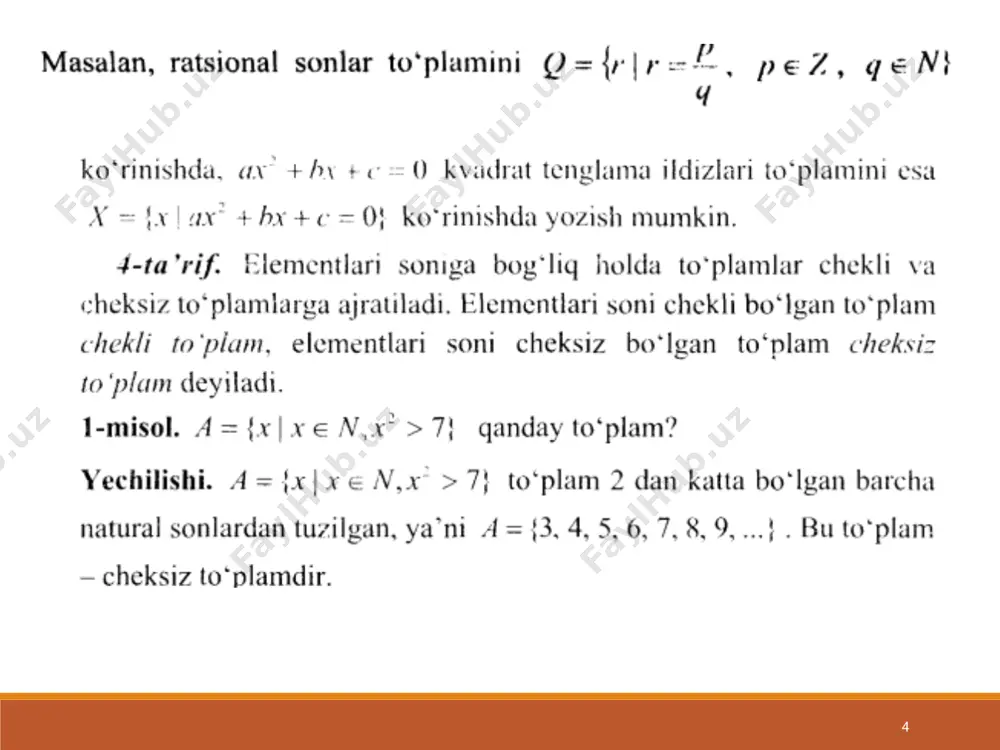 to'plam va ular ustida amallar - Page 4