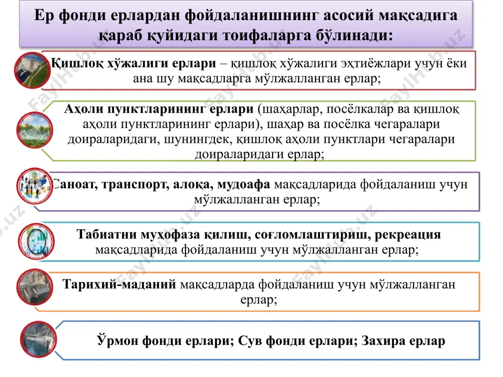1997 2020 40 50 55 60 57 56 сув истеъмоли миқдори, км3 1970 1980 йиллар саноатнинг ривожланиши, қишлоқ хўжалигини интенсивлаш даражасининг юксалиши, аҳоли сонининг ўсиши билан чучук сув истеъмоли йил сайин ошиб бориши сув истеъмоли жадал суръатларда кўпайиб бормоқда, 50 йил ичида у 1,5 марта ўсди. яқин келажакда сувга бўлган эҳтиёж янада ошади. 32 1 ўзбекистон республикаси ҳар йили ўртача 60 млрд. м3 сув истеъмол қилади. шундан 50 млрд. м3 суғорма деҳқончилик учун сарфланади. 2 ҳар бир гектар суғориладиган майдонга 11-12 минг м3 дан тўғри келади. вилоятлар бўйича сув тақсимоти ҳар бир гектар ҳисобига 9 минг м3 м3 (жиззах вилоятида)дан 18,5 минг (хоразм вилояти)гача фарқ қилади. 3 ҳар 11-13 йилда бир марта рўй берадиган сув танқислигини олдини олиш мақсадида сирдарё ва амударё сувларини тартибга солиш учун кўплаб йирик сув омборлари барпо этилган. 33 e’tiboringiz uchun raxmat! image7.png image8.jpeg image9.jpeg image10.png image11.png image12.png image13.png image14.png image15.png image16.png image17.png image18.png image19.png image20.png …