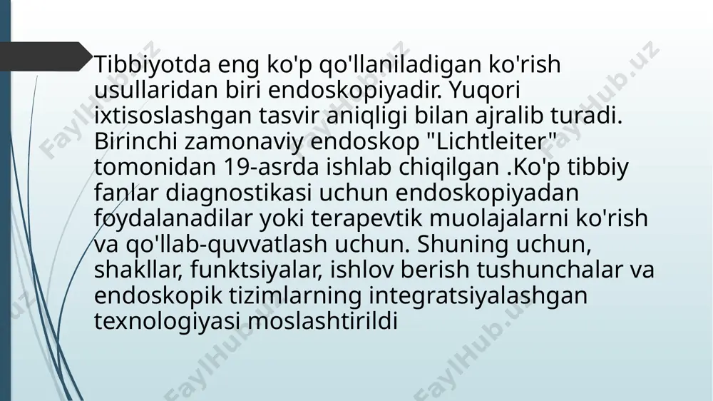 mtani erta olib tashlash uchun operatsiyalarda qo'llaniladi. interventsion endoskopiya bronxlar va traxeyadagi neoplazmalar uchun ko'rsatiladi. intraoperativ endoskopiya jarrohlar tomonidan tikuvdan qon ketish bilan bog'liq operatsiyadan keyingi asoratlarni aniqlash uchun ishlatiladi. shuningdek, endoskopni kiritmasdan oshqozon-ichak traktini tekshirishni o'z ichiga olgan virtual endoskopiya mavjud. bu kompyuter va magnit-rezonans tomografiya yordamida o'rganilganda mumkin, ularning tasvirlari kompyuterga uzatiladi va uch o'lchovli tasvirda qayta tiklanadi. ichakning ichki yuzalarini tasavvur qilishning yana bir usuli – kapsula endoskopiyasi. bemor mini kamerani yutib yuboradi va kunni odatdagidek o'tkazadi. bu vaqtda video kapsuladan endoskopiya natijasi kompyuterga uzatiladi va yozib olinadi. qaysi biri yaxshiroq endoskopiya yoki rentgen yoki ultratovush? hech qanday aniq javob yo'q, chunki har bir tadqiqot o'zining afzalliklari va kamchiliklariga ega. yakuniy qaror davolovchi shifokor tomonidan tekshiruv maqsadi, taxmin qilingan tashxis va bemorning individual sharoitlari asosida qabul qilinadi. ko'pincha shifokor testlarni va bir nechta diagnostika usullarini o'z ichiga olgan keng qamrovli tekshiruvni buyuradi. xulosa qilib aytganda, endoskopiyaning afzalliklarini …