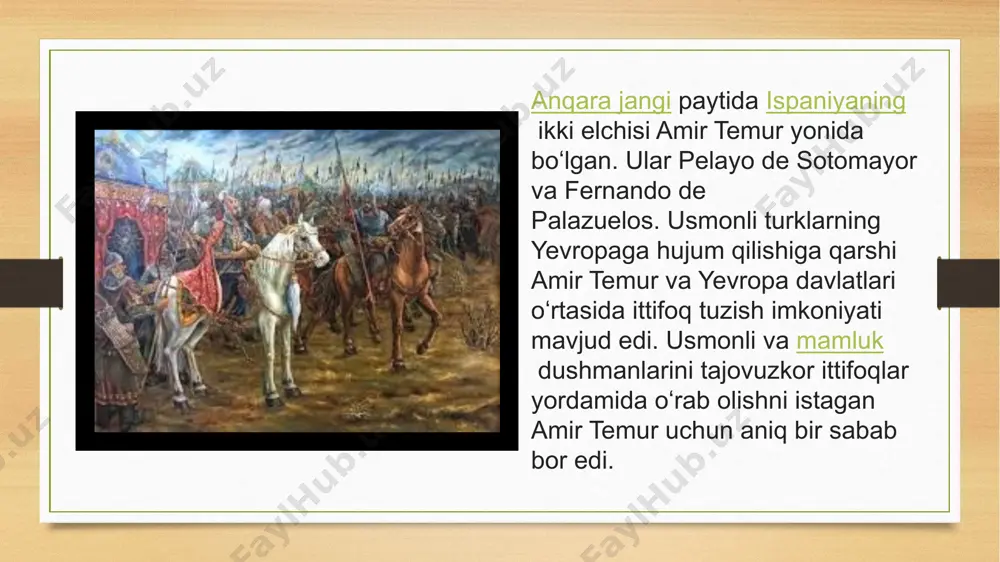 asoschisi vafot etib, mamlakatda taxt uchun kurashlar boshlangan. shimoldagi mo'g'ullarga o'z syuzerenitini tan oldirishga muyussar bo'lgan xun'uning 1398 yilda vafot etishi bilan xitoyliklar mo'g'ulistonda qo'lga kiritgan hududlarni mo'g'ullarga boy berib qo'yadilar. shimoldan tashqi hujum xavfi kuchayganligi sababli esa imperator chji di tomonidan poytaxt qaytadan pekin shahriga ko'chirilgan. hukmdor qarorgohi ilgari, imperator xun'u davrida nankinga ko'chgan edi.xitoyliklar nafasini o'nglab olishi uchun shimoldagi vaziyatning tez o'zgarishi imkon bergan. 1399 yilda shimoliy yuan hukmdori elbegxon qabila etakchilaridan biri - ugechi tomonidan o'ldirilgan natijada shimoliy yuan mo'g'ullari vaqtinchalik oyratlarga qaram bo'lib qoldilar. ichki nizolar va oyratlar bilan urushlar bir necha yillardan beri davom etib kelganligiga aslo shubha yo'q. chunki, 1398 yildayoq shimoliy yuan sulolasi toj-taxti uchun kurashlarda engilgan mo'g'ul xonzodasi tayzi o'g'lon amir temur huzuriga kelgan. bu davrda xitoy bilan amir temur davlati orasidagi munosabatlarga darz ketib ulgurgan edi. tayzi o'g'lonning kim ekanligi haqidagi ma'lumotlar aniq emas. sharafiddin ali yazdiy "zafarnoma"sida uning ham qoon …