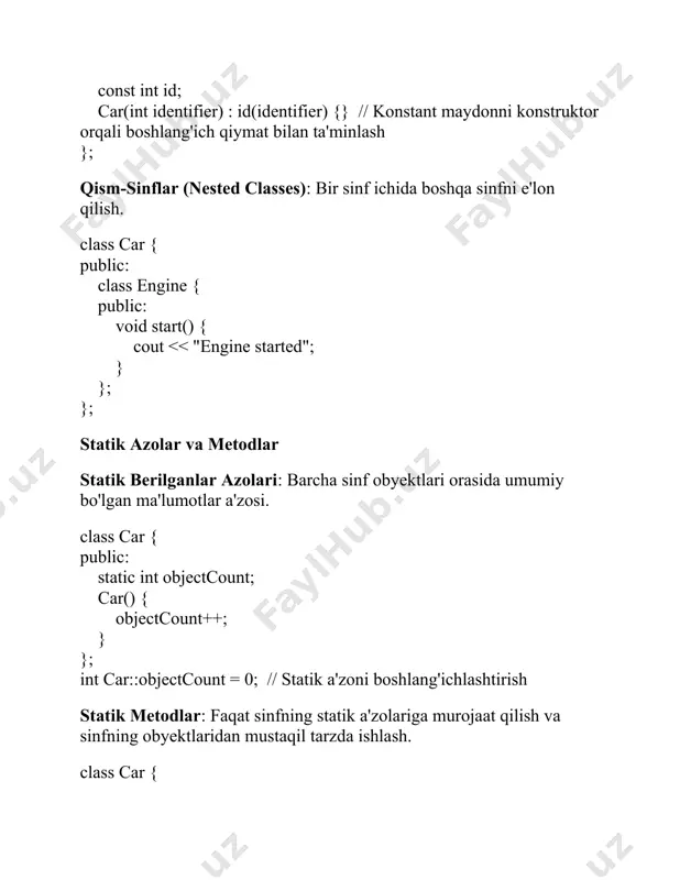 c++ dasturlash tilida sinf tushunchasi - Page 5