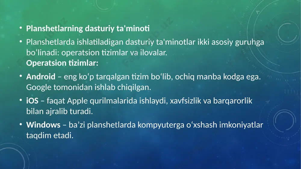 planshetlarning dasturiy ta’minoti - Page 4