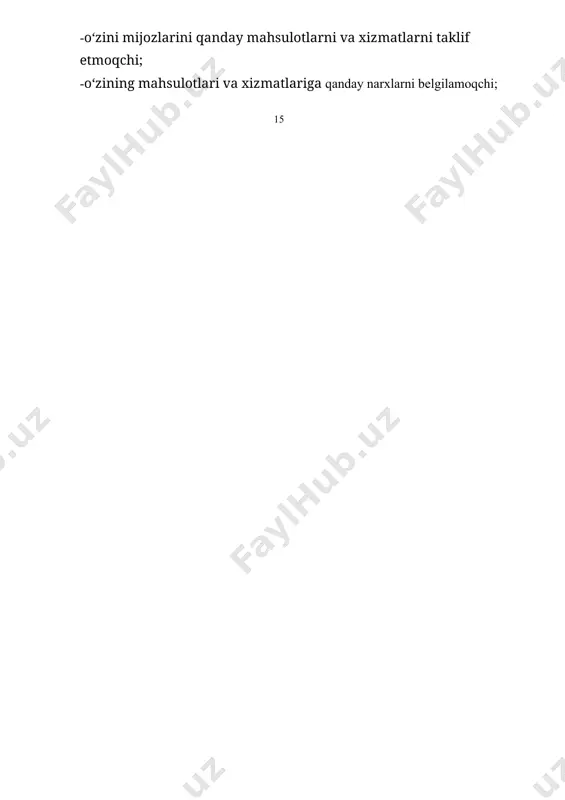 arayoni, tovar-pul munosabatlari paydo bo‘lishi, sotish shakllarini rivojlanishi hamda iste’molchilarni tovar va xizmatlar bilan o‘zaro harakati bilan bog‘lanadi. marketing elementlarining paydo bo‘lishi xix - asrning o‘rtalariga borib taqaladi. bu davrgacha tovarlarni natural ayirboshlashni turli shakllari paydo bo‘ladi, keyinchalik marketing faoliyatini birinchi elementlari, ya’ni reklama, narx, sotish kabilarni rivojlanishi kuzatildi. 1902 yildan boshlab aqshning michigan, kaliforniya va illinoys universitetlarida marketing fani kiritilib, bu muammolar bo‘yicha ma’ruzalar o‘qitila boshladi. keyinchalik marketing assotsiatsiyalari tashkil topdi. 1948 yildan boshlab marketing tovarlar va xizmatlar oqimini ishlab chiqaruvchidan oxirgi pirovard iste’molchi tomon yo‘naltirilgan xo‘jalik faoliyatini har xil turlarini amalga oshirish sifatida ko‘rina boshladi. marketing tushunchasi bozor sohasini har qanday faoliyati bilan bog‘liqdir, shu bois marketing so‘zini tarjimasi va kelib chiqishi keltiriladi (ing. market so‘zi – bozor, ing – faol, faoliyat, harakat ma’nosini anglatadi). marketing bu nafaqat falsafa, fikrlash tarzi va iqtisodiy tafakkur yo‘nalishi, ammo ayrim firma, kompaniya, tarmoq va butun iqtisodiyot bo‘yicha amaliyot faoliyati hamdir. aqsh …