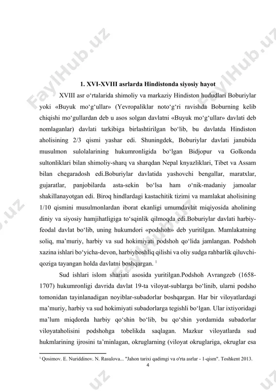 mindor, in’om va vaqf kabi feodal yer mulklaridan iborat bo‘lgan. jag‘irlarning egalari-jag‘irdorlar deb atalgan, ular feodallarning hukumron qatlamini tashkil qilganlar. bular harbiy boshliqlar bo‘lib, davlat oldidagi xizmatlari uchun unvon va mansabining katta va kichikligiga qarab ma’lum bir hududdagi yer soliqlarini o‘zlashtirish huquqiga ega bo‘lganlar. avrangzeb hukmronligi vaqtida mamlakatda jag‘irdorlarni soni 4 ming kishiga etgan. jag‘irdorlar daromadining bir qismini harbiy unvonga mos ravishda ma’lum maqsadda qo‘shinni ta’minlashga sarflangan. jag‘irdorlik naslidan nasliga meros o‘tgan. jag‘irdorlarning aksariyat qismi musurmonlardan iborat bo‘lgan jag‘irdorlardan farqli ravishda zamindorlar yollanma harbiy harajatlarni ta’minlash majburiyatidan xoli bo‘lganlar. ular ma’lum bir hududdagi dehqonlardan podsho xazinasiga yer soliqlarini yig‘ish bilan shug‘ullanib yig‘ilgan soliqning 10%ni xizmat uchun o‘zlashtirganlar. zamindorlar o‘zlariga tegishli yer mulkni meros qoldirish huquqiga ega bo‘lganlar. ba’zan zamindorlarga yer solig‘idan ozod etilgan yer mulklari ham berilgan. zamindorlar asosan hind feodal aslzodalaridan iborat bo‘lgan.xizmatlari uchun yoki iltifoti ramzi sifatida ayrim kishilarga in’om qilingan yer in’om mulklari deb atalgan. ko‘pincha podsholar …