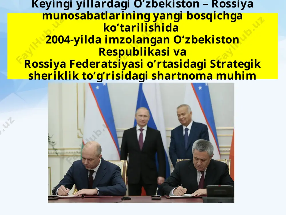 o‘zbekiston respublikasining rossiya, xitoy va aqsh bilan o‘zaro munosabatlari 11- sinf - Page 3