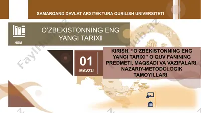 o‘zbekistonning eng yangi tarixi — PPTX