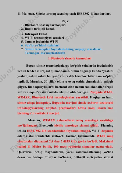 wi-fi texnologiyasi asoslari — DOCX