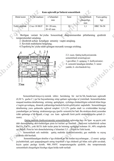 kam uglerodli po’latlarni sеmеntitlash — DOCX