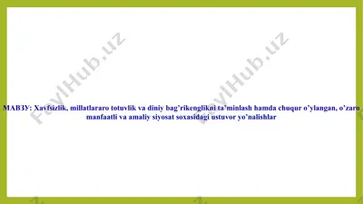 havfsizlik, millatlararototuvlik — PPTX