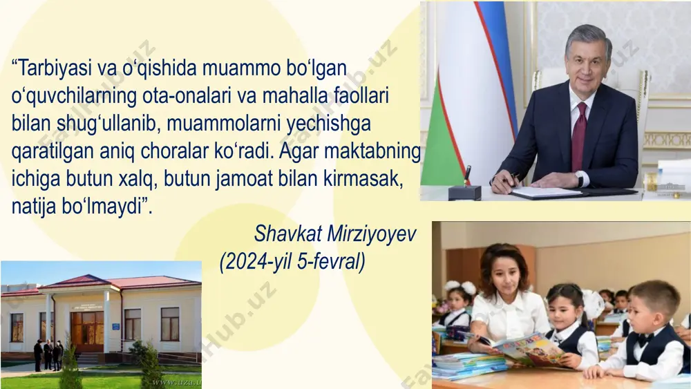 zbekiston umumta’lim maktablarida milliy tarbiyaning ilmiy-pedagogik asoslari - ubaydullayeva r., ata-mirzayev o, quronov m. о oila va barkamol avlod tarbiyasi. – t.: “ijtimoiy fikr” -ibn sino “tadbiri manozil” - boshlang‘ich sinf o‘quvchilari ota-onalarining milliy kengashining “ota-onalar assotsiatsiyasining samarali faoliyati” (irlandiya, dublin, 2010-yil) -shimoliy karolina umumta’lim maktablarining “ota-onalar va oila ishtiroki” nomli qo‘llanmasi -yu.i.biktuganov. “o‘qituvchilarning oila va jamoatchilik bilan o‘zaro munosabatlari”. ural davlat universiteti - bolalar va yoshlar uchun avstraliya tadqiqot ittifoqining “maktab jamoalari uchun ota-ona va oila boshqaruvini amalga oshirish bo‘yicha qo‘llanmasi” mavzuga oid me’yoriy-huquqiy hujjatlar : o‘zbekiston respublikasi vazirlar mahkamasining 1993-yilda ishlab chiqilgan “oila, mahalla, ta’lim muassasalari hamkorligi konsepsiyasi” o‘zbekiston respublikasi vazirlar mahkamasining 2012-yil 19-iyundagi “barkamol avlodni tarbiyalashda oila instituti va fuqarolarning o‘zini o‘zi boshqarish organlarining ta’lim muassasalari bilan o‘zaro hamkorligini yanada rivojlantirish chora-tadbirlari to‘g‘risida” 175-sonli qarori xalq ta’limi vazirligining 2004 yil 26 fevraldagi hay’at majlisining qarori bilan tasdiqlangan “barkamol avlodni tarbiyalashda oila, mahalla, maktab hamkorligi konsepsiyasi”; o‘zbekiston respublikasining …