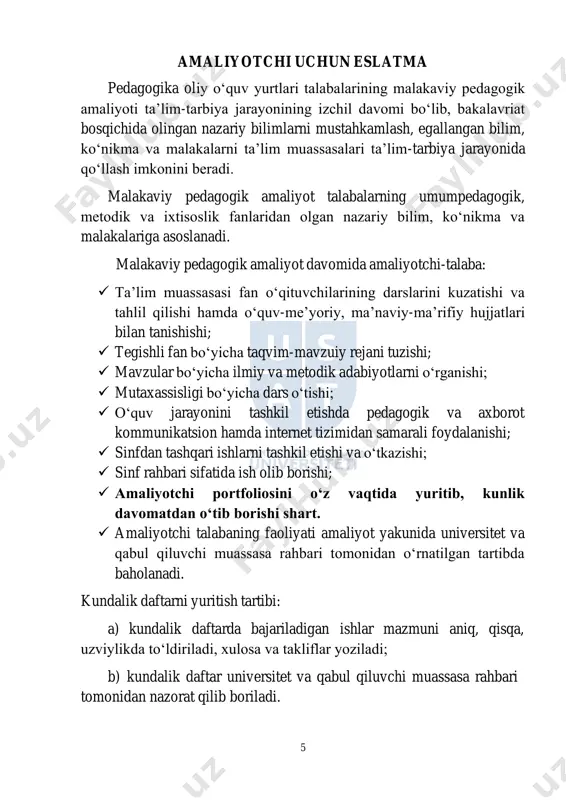 va takliflar) 20____yil «____» «____________» 24 bajarilgan ishlarning qisqacha mazmuni (xulosa va takliflar) 20____yil «____» «____________» 25 bajarilgan ishlarning qisqacha mazmuni (xulosa va takliflar) 20____yil «____» «____________» 26 bajarilgan ishlarning qisqacha mazmuni (xulosa va takliflar) 20____yil «____» «____________» 27 bajarilgan ishlarning qisqacha mazmuni (xulosa va takliflar) 20____yil «____» «____________» 28 bajarilgan ishlarning qisqacha mazmuni (xulosa va takliflar) 20____yil «____» «____________» 29 bajarilgan ishlarning qisqacha mazmuni (xulosa va takliflar) 20____yil «____» «____________» 30 bajarilgan ishlarning qisqacha mazmuni (xulosa va takliflar) 20____yil «____» «____________» 31 bajarilgan ishlarning qisqacha mazmuni (xulosa va takliflar) 20____yil «____» «____________» 32 bajarilgan ishlarning qisqacha mazmuni (xulosa va takliflar) 20____yil «____» «____________» 33 bajarilgan ishlarning qisqacha mazmuni (xulosa va takliflar) 20____yil «____» «____________» 34 bajarilgan ishlarning qisqacha mazmuni (xulosa va takliflar) 20____yil «____» «____________» 35 bajarilgan ishlarning qisqacha mazmuni (xulosa va takliflar) 20____yil «____» «____________» 36 amaliyotchi talabaga tashkilotdan biriktirilgan rahbarning xulosasi va bahosi (tashkilot, muassasa) tashkilotdan biriktirilgan …