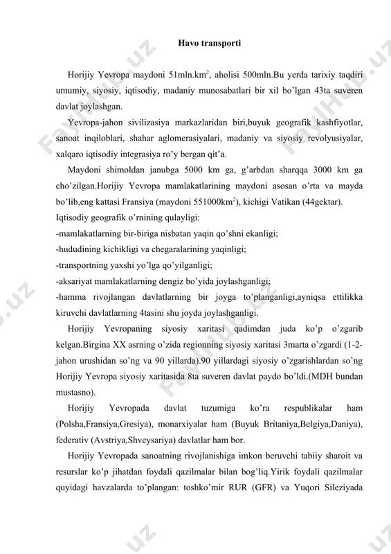 eng zich joylashgan regionlaridan biri.aholi zichligi 1km2ga 104 kishiga to’g’ri keladi (yevropada 64 kishi).urbanizasiya darajasi eng katta hududdir.shaharlarda o’rta hisobda jami aholining 75%dan ortig’i, ayrim mamlakatlarda 90%dan ortig’i yashaydi. shahar aglomerasiyalari ham eng yuqori bo’lgan hudud jahonda horijiy yevropadir.eng yirik aglomerasiyalar-london, parij, reyn-rur kabilardir. horijiy yevropa mamlakatlarida boshqa regionlarga nisbatan migrasiya kuchli kuzatiladi.xx asrning 2-yarmidan boshlab ayniqsa irlandiya((4mln kishi yashaydi) chet ellarda irlandiyadan ko’p, irlandlar yashaydi), buyuk britaniya, portugaliya, ispaniya, italiya va gresiyada emmigrasiya juda ortib ketdi.emmigrantlar asosan aqsh, kanada, germaniya, fransiyadan, avstraliya va lotin amerikasi mamlakatlariga ketmoqda. horijiy yevropadagi asosiy emmigrasiya o’chog’i portugaliya, immigrasiya o’chog’i esa germaniyadir. horijiy yevropaning xo’jaligi. horijiy yevropa sanoat va qishloq xo’jalik mahsulotlarini miqdori (32,5%) va hajmi, oltin va valyuta zaxiralari, xizmat ko’rsatish va xalqaro turizmning rivojlanishi jihatidan jahon xo’jaligida 1-o’rinda turadi. horijiy yevropaning iqtisodiy qudratini “ettilik”ka kiruvchi 4mamlakat ularning ichida esa germaniya belgilaydi.boshqa mamlakatlardan ispaniya, gollandiya, shveysariya, belgiya va svesiya ham katta iqtisodiy mavqega …