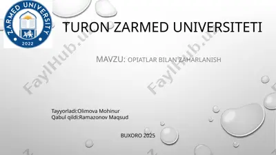 opiatlar bilan zaharlanish — PPTX
