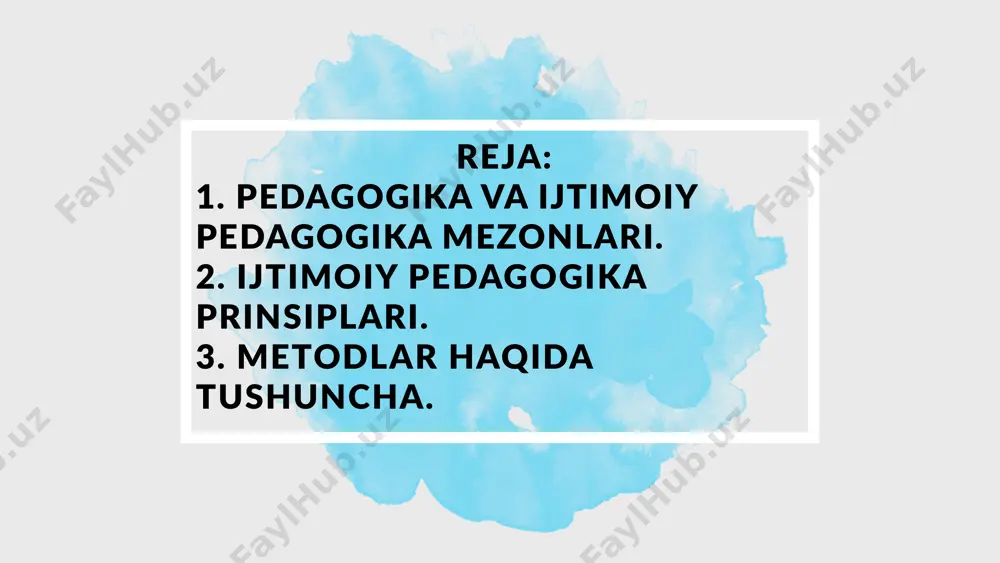 prinsip va koidalar bizga bog‘liq bo‘lmagan xolda mavjud. ulardan chetga chiqish mumkin emas, aks xolda pedagogik faoliyat befoyda, balki zararli ham bo‘ladi. ijtimoiy pedagogika pedagogikadan ajralib chikdi, tabiiyki o‘z asosida shu fan prinsiplariga tayanadi. pedagogikadagi prinsiplar shaxs ta’lim tarbiyasining umumiy yo‘nalishini beradi va aniq pedagogik vazifalar hal etish uchu asos bo‘lib xizmat qiladi. birok, shu fan rivojlanishining har bir davri uchun pedagogika prinsiplari haqidagi masala munozaralidir. zamonaviy davr ham bundan mustasno emas. har xim olimlar u yoki bu prinsiplarni olg‘a suradi yoki yangicha ma’lumotlarni izoxlaydi. bu borada ijtimoiy pedagogikada yanada ko‘p qiyinchiliklar yuzaga kelmokda, ammo uning dunyoviy balog‘at yoshiga (100 yildan ortik) karamay o‘z bekistonda bu fan endi o‘z ining birinchi kadamlarini kuymokda. biz 3 ta prinsipni ko‘rib chiqamiz: tarbiya’ning tabayatga uyg‘un bo‘lishi to‘g‘risidagi prinsip, tarbiya’ning madaniy uyg‘un bo‘lishi prinsipi va gumanizim prinsipi. tarbiya’ning tabiatga uyg‘un bo‘lishi - ijtimoiy pedagogika prinsipi, shunga ko‘ra ijtimoiy pedagog o‘z amaliy faoliyatida bolaning tabbiy …