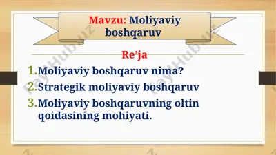 moliyaviy boshqaruv — PPTX
