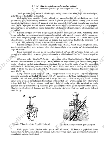 yo‘l ishlarini bajarish texnologiyasi va qoidasi — DOCX