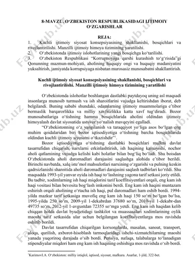 o‘zbekiston respublikasidagi ijtimoiy o‘zgarishlar — DOCX