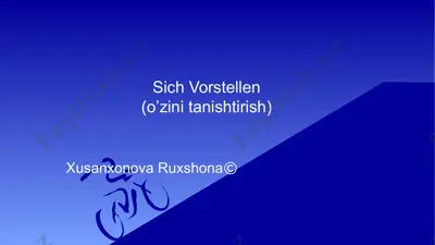 sich vorstellen (o’zini tanishtirish) — PPTX