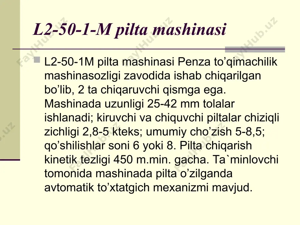 pilta mashinalarida bir tekis pilta tayyorlash. pilta mashinalarining asosiy vazifalari - Page 5