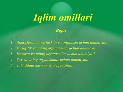 iqlim omillari — PPTX