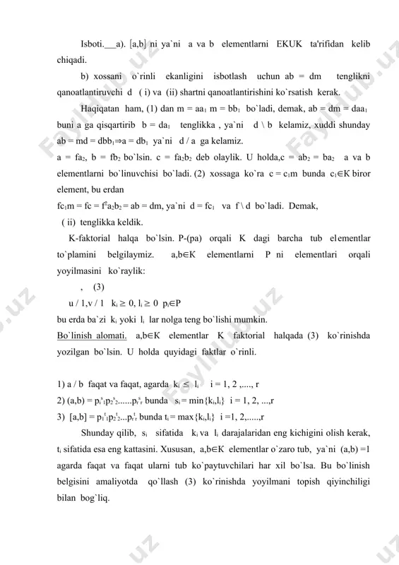 eng katta umumiy bo`luvchi va eng kichik umumiy bo`linuvchi - Page 3
