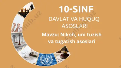 nikoh, uni tuzish va tugatish asoslari — PPTX