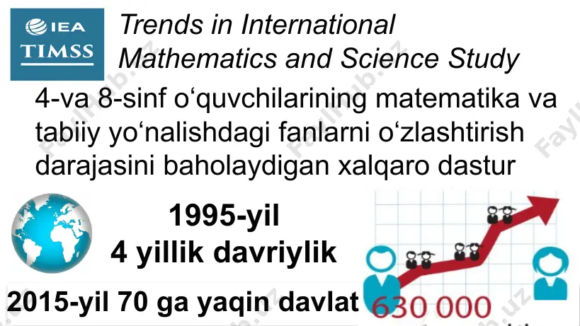 a nima yordam beradi? a yog‘ qatlami b qoziq tishlari c mo‘ylovlari d kurak oyoqlari i9 presentation to joe smith ‹#› 4-sinf mazmun sohasi – hayot haqidagi fan mavzu sohasi – ekosistemalar kognitiv soha – mulohaza yuritish i9 presentation to joe smith ‹#› id: s041039 yuqoridagi rasmda shahar bo‘ylab harakatlanishning ikkita usuli ko‘rsatilgan. harakatlanishning qaysi usuli atrof-muhit uchun yaxshiroq hisoblanadi? (bitta katakchaga belgi qo‘ying.) javobingizni izohlang. _____________________ velosiped motosikl i9 presentation to joe smith ‹#› 4-sinf mazmun sohasi – fizika mavzu sohasi – moddalarning xossalari va klassifikatsiyasi kognitiv soha – bilish i9 presentation to joe smith ‹#› quyida keltirilgan moddalarning ba’zilari alangalanishi mumkin, ba’zilari esa yo‘q. alangalanadigan moddalarning yonidagi katakchaga x belgisini qo‘ying. (x belgisini bittadan ortiq katakcha ustiga qo‘yishingiz mumkin.) suv qum id: s031421 havo yog‘och benzin i9 presentation to joe smith ‹#› 4-sinf mazmun sohasi – fizika mavzu sohasi – energiya shakllari va energiya uzatilishi kognitiv soha – …
