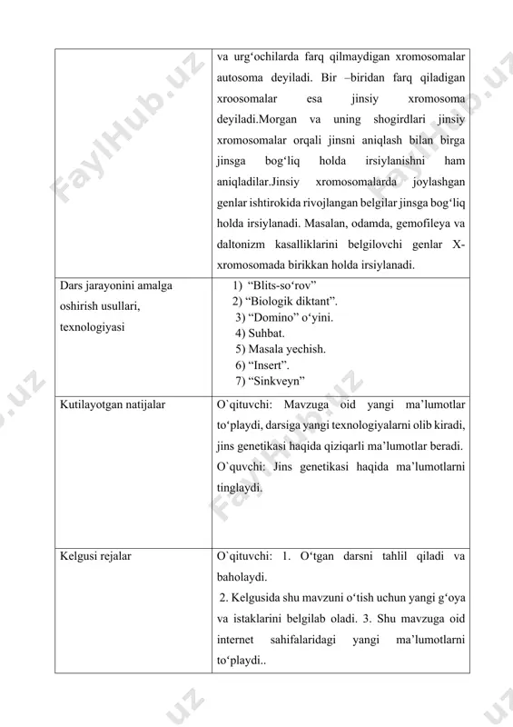 a pashshasida gomologik xromosomalarning chalkashishi va qismlarining almashinishi qaysilarida sodir boʻladi. faqat urg’ochilarda drozofila pashshasi har necha kunda yangi nasl beradi? 10-15 kunda birikkan genlar guruhining soni makkajoʻxorida nechta boʻladi? 10 ta tahliliy chatishtirish uchun qaysi jinsli pshshalarni olish kerak? urg'ochi bir xromosomada joylashgan genlarning birikish hodisasi qanday qonun nomi bilan mashhur? morgan qonuni drozofila pashshasida kulrang tana qaysi belgi bilan birikkan holda nasldan naslga oʻtadi? normal qanot qoramtir tanachi/ kalta qanot 2-nazorat toshirigʻi. “biologik diktant” genlar bir ___________________da boʻlganda nasldan naslga oʻtish qonuniytlari haqidagi masalani t. ___________ va uning shogirdlari mukammal oʻrganishgan. asosan _________degan meva pashshasi ustida ish olib borilgan. chunki, u ____________sharoitida oson koʻpayadi, serpusht boʻladi. xromosomalri oz, ____ ta. bir xromosomada joylashgan genlar, ____________boʻladi, ya’ni mustaqil taqsimlanmaydi. asosan birgalikda nasldan naslga oʻtadi. topshiriq javobi. genlar bir xromosomada boʻlganda nasldan naslga oʻtish qonuniytlari haqidagi masalani t. morgan va uning shogirdlari mukammal oʻrganishgan. asosan drozofila degan meva pashshasi ustida …