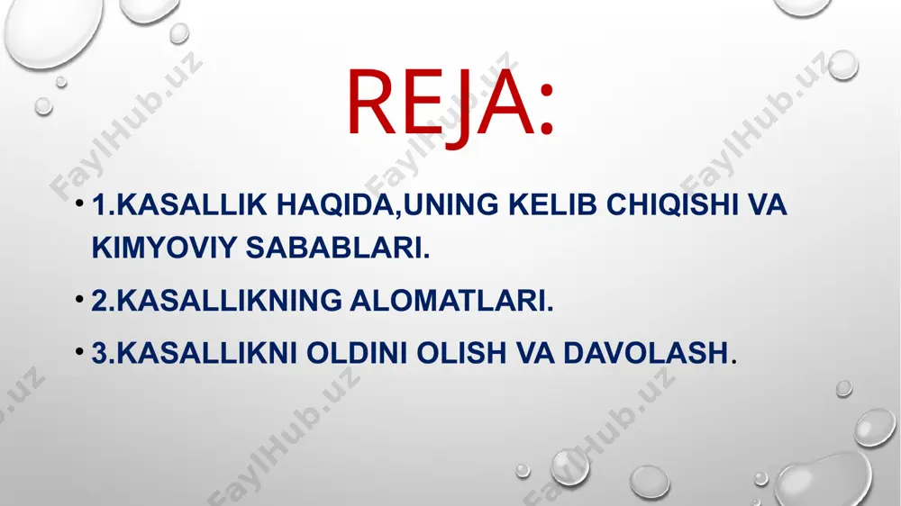 ning qiyinlashishi kabi alomatlar ham xastalikdan darak beradi. agar peshob yo`llarida toshdan tashqari infeksiya bo`lsa, tana harorati ko`tirilishi , et uvishishi yoki holsizlik yuzaga keladi. qanday alomatlari bor? aksariyat xollarda buyrak toshi qorin, bel va tos sohasida keskin og`riq berishi bilan xarakterlanadi. og`riq shu qadar kuchli bo`ladiki, hatto tana holatini o`zgartirganda ham o`tib ketmaydi. oldini olish mumkinmi? buyrak toshi paydo bo`lmasligining asosiy talablaridan biri sog`lom turmush tarziga rioya etish. o`z vaqtida taomlanish, vitaminga boy mahsulotlarga urg`u berish, yetarlicha suyuqlik ichish kabilar shular jumlasidan. har kungi yengil jismoniy mashqlar ham organizmni chiniqtiradi. shu bilan birga qon aylanishini ham yaxshilaydi. qanday davolanadi? tosh hajmi katta bo`lmasa (4-5mm), yetarli miqdorda suyuqlik ichilganida siydik orqali tushib ketadi. 9-10 mm o`lchamdan katta toshlarga esa davolash usullari tadbiq etiladi. bunda toshni maydalab tushiruvchi muolaja turi tanlanib, tosh siydik yo`llaridan o`ta oladigan darajaga keltiriladi. buyrakdagi tosh o`lchami 1,5 sm gacha bo`lganida uni maydalash maqsadida elektromagnit to`lqin yoki …
