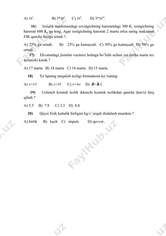 fizika fanidan testlar - Page 3