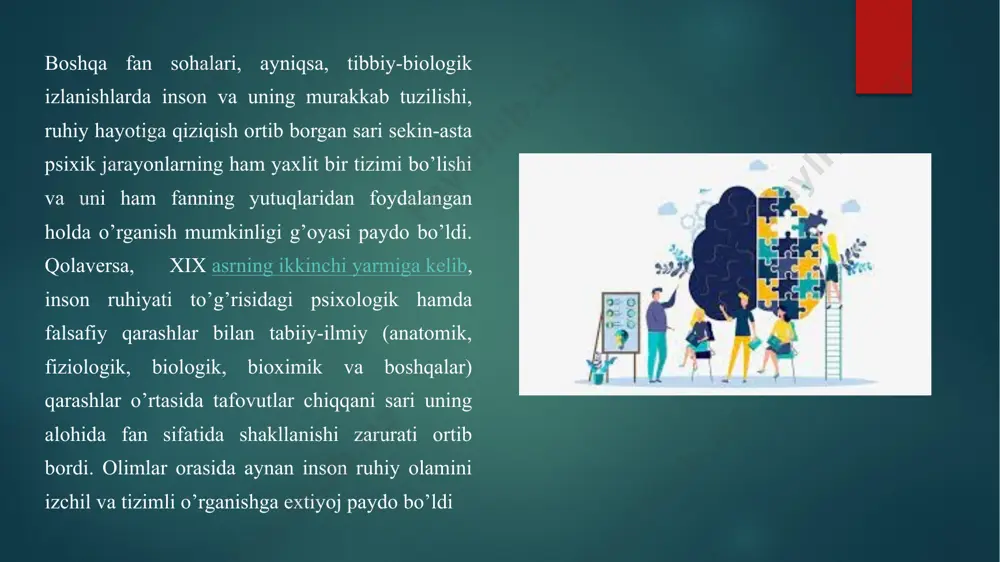 ’i kerak. bekon rasionalistik deduktiv metodni fanda befoyda deb inkor qildi va tajribaga asoslangan induktiv metodni asoslab berdi. ayni vaqtda bekon ruh va ruhiy hayot haqidagi masalalarni ham qo’zg’agan edi. bekon ruhni ikkiga bo’ladi: aqliy va hissiy ruhlar. birinchisi ilohiy nafasdan kelib chiqadi, ikkinchisi moddiy (jismiy) bo’lib, barcha organik mavjudotlarga xosdir. hayvonlarning tanasi hissiy ruh organidir, insonda esa tana aqliy ruh organi bo’lib xizmat qiladi. bekon ruhning qobiliyatlari haqida gapirar ekan, fahm, aql, xotira, istak, irodalarni ko’rsatadi. lekin uning ta’limotining bu qismi rivojlantirilmagan. psixologiya masalalarida u ayrim-ayrim tasodifiy mulohazalar bilan cheklanib qolgan.bekonning tasavvurlar mexanikasi haqidagi fikrlarini boshqa bir ingliz faylasufi – gobbs yanada mufassalroq rivojlantirdi. bekonning tasavvurlar mexanikasi haqidagi fikrlarini boshqa bir ingliz faylasufi – gobbs yanada mufassalroq rivojlantirdi. gobbsning fikricha, psixik hayotning asosini go’yoki o’ziga tortuvchi, jalb qiluvchi (huzur, istak, muhabbat) va ranjitadigan (og’riq, qo’rquv, nafrat) kuchlaridan iborat bo’lgan ehtiroslar tashkil etadi. psixologik hodisalarning o’zi moddiy tartibdagi faktlardir. ularning …