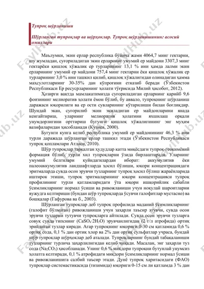 тупроқ шўрланиши — DOCX