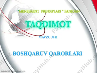 menejment prinsiplari fanidan taqdimot — PDF