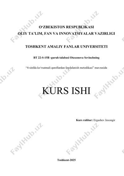 4-sinfda ko‘rsatmali qurollardan foydalanish metodikasi — DOCX