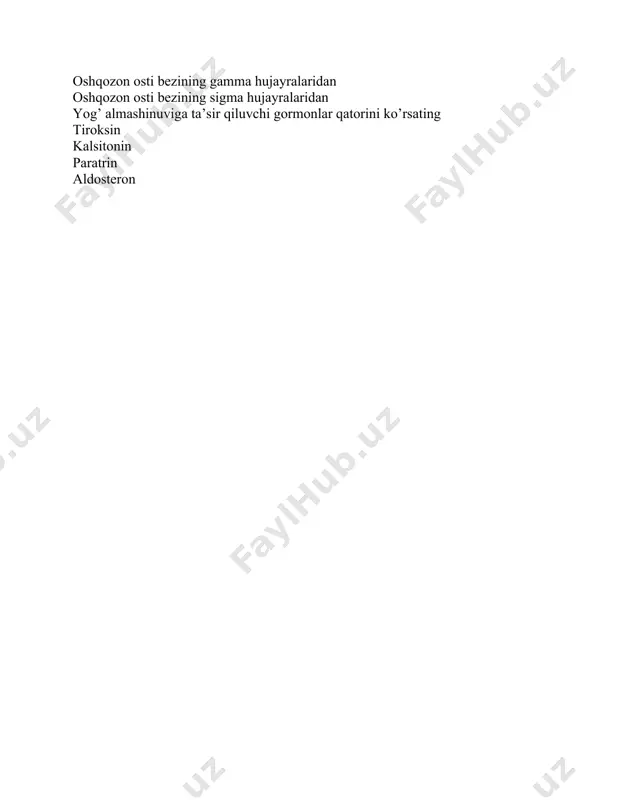 endokrinologiya fanidan test savollar - Page 5