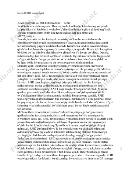 rfid texnologiyasi — DOCX