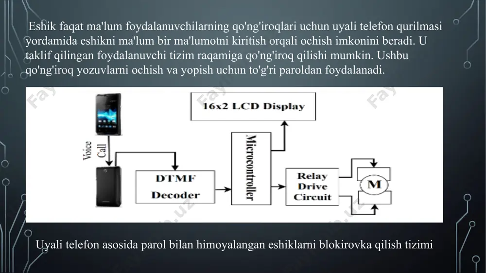 bank eshikini avtomatlashtirish dasturi va loyhasini yaratish - Page 4
