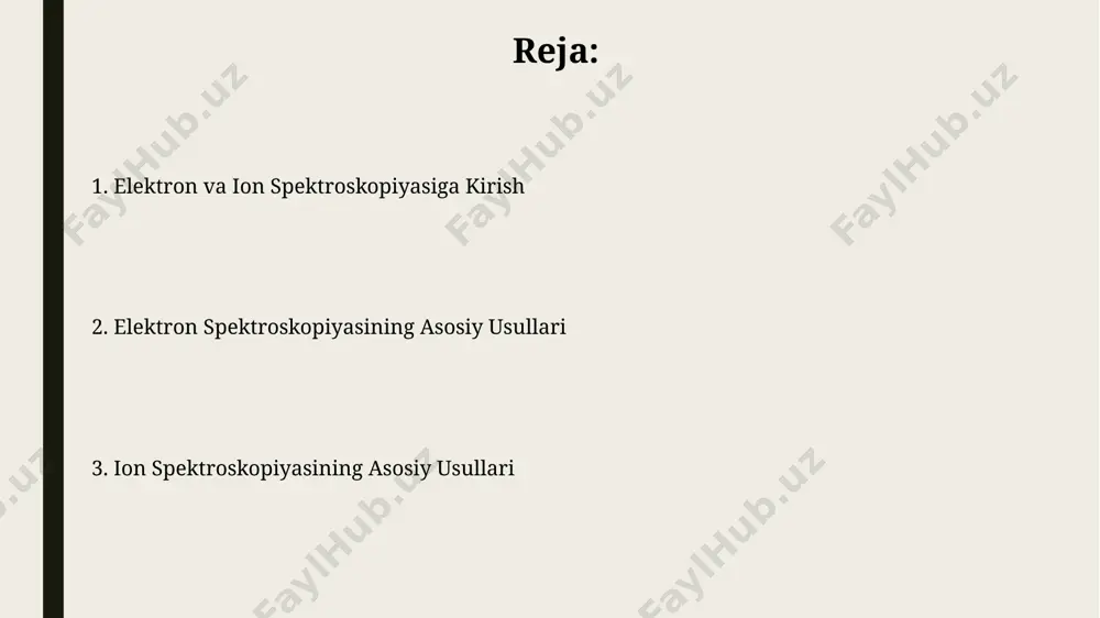 uzaning qatlamli tuzilishini va har bir qatlamning qalinligini aniqlashga imkon beradi. ion skanerlash mikroskopiyasi (ism) 3-5 nm gacha bo'lgan yuqori aniqlikdagi sirt tasvirlarini olish imkonini beradi, bu esa materialning sirt topografiyasi va elementar tarkibini batafsil o'rganishga yordam beradi. sekundar ion mass-spektrometriyasi (sims) sekundar ionlarning massa-zaryad nisbati (m/z) ga asoslangan tahlil orqali, 100 dan ortiq element va izotoplarni aniqlash mumkin, bu esa materialning tarkibiy tahlilini batafsil o'rganishga imkon beradi. sims texnikasi dinamik va statik rejimlarda qo'llanilishi mumkin, statik rejimda ion nuri zichligi past bo'lib, sirtdagi zarar minimal darajada bo'ladi va chuqurlikdagi profilni aniqlash imkonini beradi. x-nurlar fotoelektron spektroskopiyasi (xps) xps, 10-15 ev aniqlikdagi energiya o'lchovlari tufayli, kimyoviy smenalarni (kimyoviy smenalarga bog'liq bo'lgan bog'lanish energiyasidagi o'zgarishlarni) aniqlashga imkon beradi va shu bilan moddaning kimyoviy tarkibini batafsil o'rganishga yordam beradi. xps spektrida har bir element uchun xarakterli bo'lgan fotoelektronlarning kinetik energiyasi va bog'lanish energiyasi o'rtasidagi bog'liqlik yordamida elementlar aniqlanadi, bu esa yuqori aniqlikdagi …