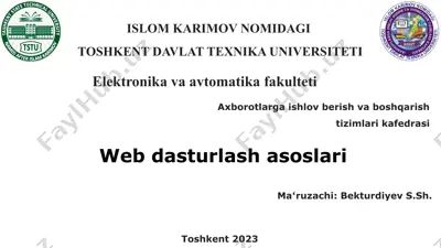 web dasturlash asoslari — PPTX