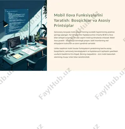 mobil ilova funksiyalarini yaratish: bosqichlar va asosiy printsiplar — PPTX
