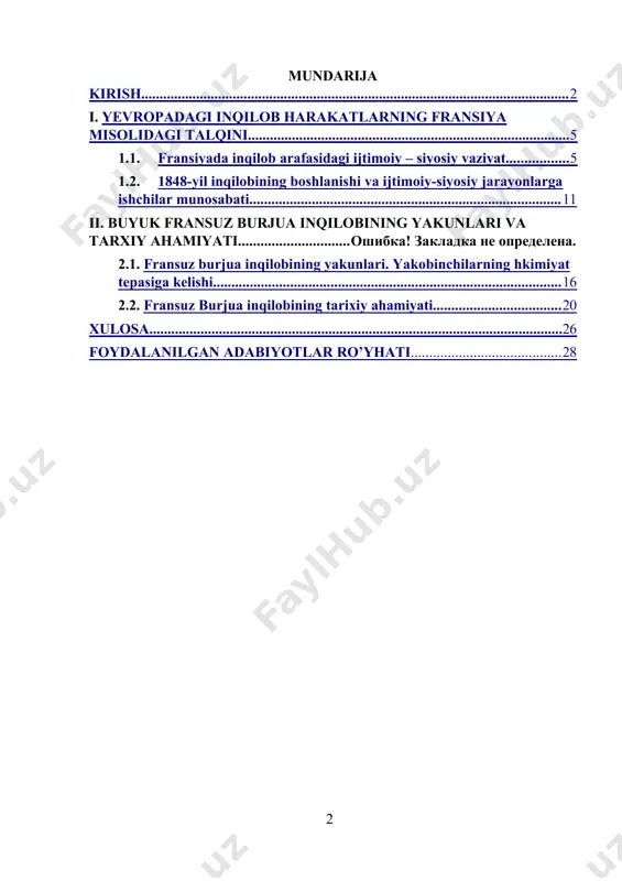 toifa deputatlari o'zlarini butun millat vakillari deb e'lon qildilar. shuningdek, yangi parlament - milliy kengash tuzdilar. 9- iyulda milliy kengash o'zini «ta'sis majlisi» deb e'lon qildi. xalq qurollana boshladi. 14- iyul kuni fransiya mutlaq monarxiyasining tayanchi bastiliya (davlat qamoqxonasi) egallandi. qattiq qo'rqib ketgan lyudovik xvi yon berishga majbur bo'ldi. u ta'sis majlisining qonuniyligini tan oldi. poytaxtda hokimiyat inqilobchilar vakillaridan tuzilgan parij kommunasi (parij kengashi) qo'liga o'tdi. mutlaq monarxiyaning qulashi mamlakatda tinchlik o'rnatilishiga olib kelmadi. aksincha, butun mamlakatni endi dehqonlar qo'zg'oloni qamrab oldi. 1789- yilda ta'sis majlisi yana bir muhim hujjat - «inson va fuqaro huquqlari deklaratsiyasi»ni qabul qildi. u «barcha odamlar ozod va teng huquqli bo'lib tug'iladilar» degan so'zlar bilan boshlanardi. deklaratsiya xalqni «hokimiyatning manbai» deb e'lon qildi. shuningdek, feodal va toifa imtiyozlarini bekor qildi. so'z, matbuot erkinligini e'lon qildi. 1791- yilda fransiya tarixida birinchi marta mamlakat konstitutsiyasi qabul qilindi. konstitutsiya 25 yoshga to'lgan barcha erkak kishilarga saylash huquqini e'lon …