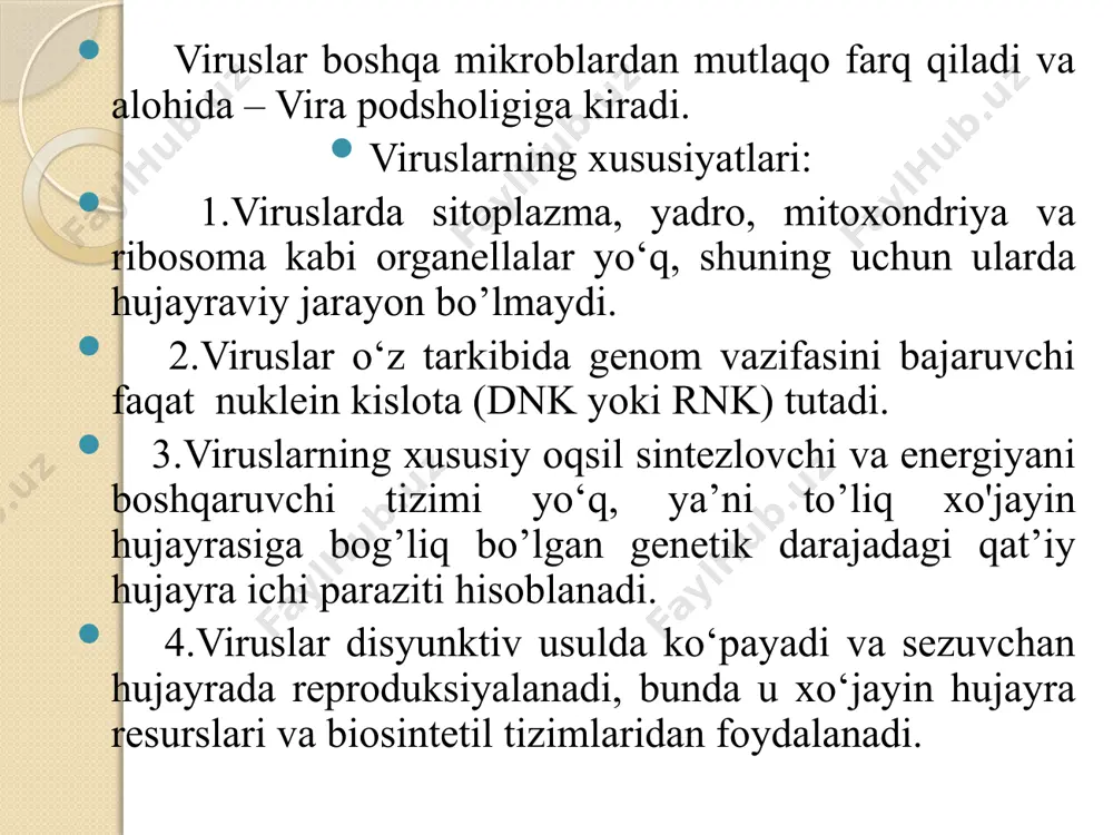 ko‘p qirrali - ikosoedr (yigirma qirrali) ko‘rinishini hosil qiladi. kubsimon simmetriyada kapsid sharsimon, ba’zida prizmasimon shakllarga ega kapsomerlardan tuzilgan. har bir kapsomer besh (pentomer) yoki olti (geksomer) struktur oqsil birliklaridan tashkil topadi. kubsimon simmetriya asosida, kapsomerlar hosil qiladigan teng tomonli uchburchak kombinasiyasi yotadi. bu esa, katta ichki bo‘shliqli yopiq sferik yuzaning shakllanishiga olib keladi. virus kapsidlari turli sondagi kapsomerlardan iborat, lekin bir turdagi viruslar uchun kapsomerlar soni doimiy bo‘ladi. masalan: poliomielit virusi kapsidi 32 ta kapsomerdan, gepatit в virusi kapsidi 180 ta kapsomerlardan iborat. kubsimon simmetriyali oddiy viruslar ko‘p qirrali shaklda, superkapsid bilan o‘ralgan murakkab viruslar esa, asosan sferik shaklga ega bo‘ladi. lekin murakkab viruslarning o‘qsimon, ipsimon, ovalsimon va parallelepiped (chechak virusi) shakllarga ega turlari ham bor. virus kapsidlari turli sondagi kapsomerlardan iborat, lekin bir turdagi viruslar uchun kapsomerlar soni doimiy bo‘ladi. masalan: poliomielit virusi kapsidi 32 ta kapsomerdan, gepatit в virusi kapsidi 180 ta kapsomerlardan iborat. virionning kimyoviy tarkibi …