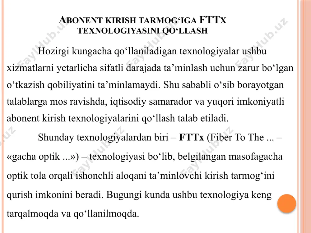 ining tezligi lte tayanch stantsiyasining diapazoni radiatsiya quvvatiga bog'liq va nazariy jihatdan cheksizdir va maksimal ma'lumot uzatish tezligi radiochastota va tayanch stansiyadan masofaga bog'liq. 1 gbit/s uchun nazariy tezlik chegarasi 3,2 km (2600 mgts) dan 19,7 km (450 mgts) gacha. 800 mgts diapazonidagi baza stansiyalari bunday tezlikni 13,4 km gacha bo'lgan masofada ta'minlashga qodir. 1800 mgts diapazoni dunyoda eng ko'p qo'llaniladi va yuqori quvvat va nisbatan uzoq masofani (6,8 km) birlashtiradi. tdd va fdd 4g tarmoqlarida uyali aloqa operatorining tayanch stansiyasi bilan maʼlumotlar almashinuvi ikki yoʻl bilan amalga oshiriladi: chastota boʻyicha taqsimlash va vaqt bo’yicha taqsimlash. birinchi usul fdd sifatida belgilanadi - frequency-division duplexing. ikkinchi usul time-division duplexing yoki tdd deb ataladi. lte fdd lte fdd ma'lumotlarni qabul qilish va uzatish uchun ikki xil chastota diapazonidan foydalaniladi. eng mashhur lte fdd standartida (band 7) ma'lumotlar 2620–2690 mgts chastotada qabul qilinadi va ma'lumotlar 2500–2570 mgts da uzatiladi. alohida chastota diapazonlaridan foydalangan …