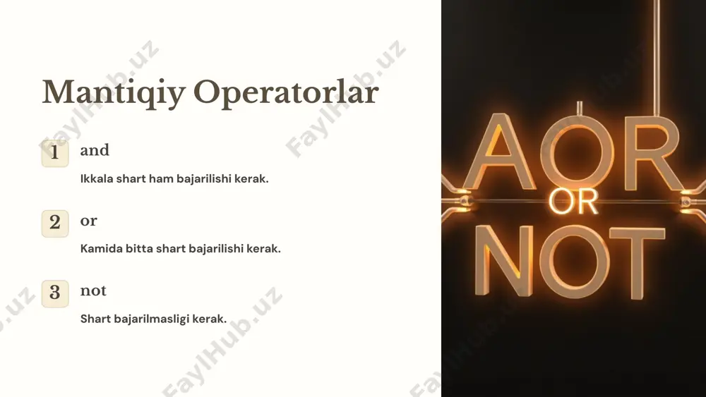 python dasturlash tilida shartlar va sikllar - Page 3