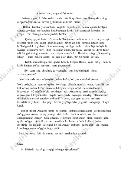 kitobni sev, unga do'st tutin — DOCX