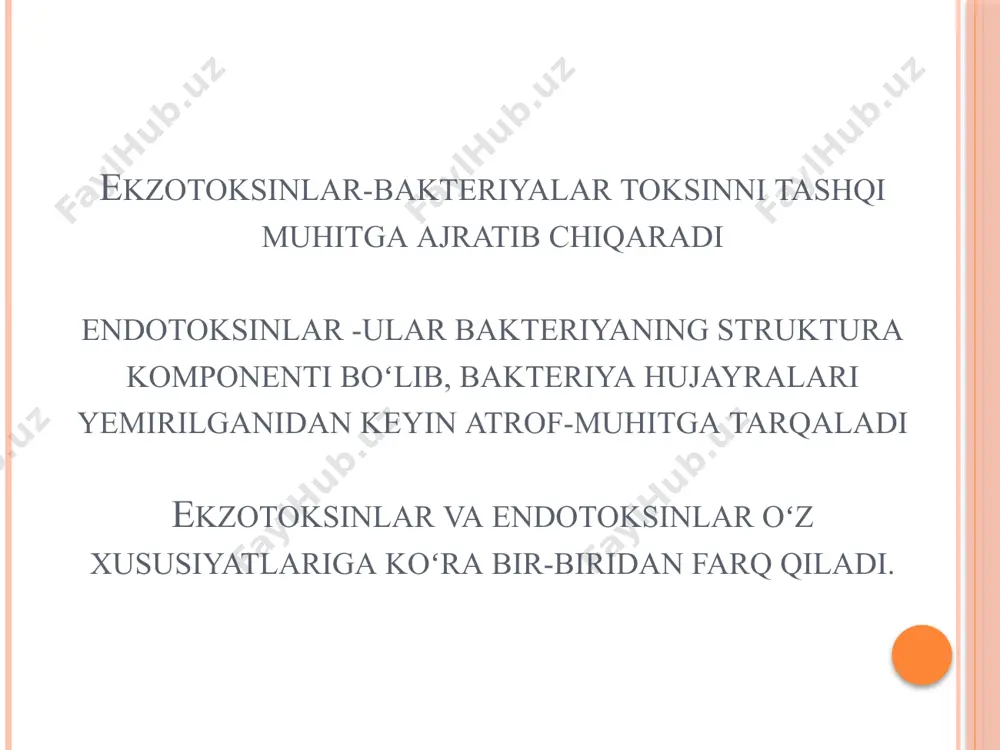 adi, fermentlar faolligini zaiflashtiradi, modda almashinuvi jarayonini buzadi va hujayrani halokatga olib keladi. pestidsidlar auksinlar — oʻsimlik organizmida paydo boʻladigan, uning oʻsishi uchun zarur fiziologik faol moddalar. hozir auksinlarning uch xili maʼlum: ssauksin (auksentriol kislota — c18n3203), fiauksin (auksenolon kislota — c18n30o4) geteroauksin (r-indolil-sirka kislota — c10h9o2n). auksinlar kristall holda boʻladi. geteroauksin sintetik yoʻl bilan hosil qilingan. gibberellinlar - oʻsimliklarning oʻsish jarayonlarini boshqaruvchi tabiiy moddalar gibberellin oz miqsorda yuksak oʻsimliklar tarkibida koʻp tarqalgan. gibberellinni zamburugʻlar, koʻpgina bakteriyalar, suvoʻtlar ham sintez qiladi. odatda, oʻsimlik toʻqimalarida uning 1 kg ogʻirligiga nisbatan 0,01 dan 1,4 mg gacha gibberellin boʻladi. eng faol gibberellindan biri - gibberellin kislota bir necha mamlakatlarda mikrobiologiya sanoatida ishlab chiqariladi gibberellin nuklein kislotalar va oqsillar sintezini faollashtiradi, gullashni tezlashtiradi, barg va mevalarning qarishini sekinlashtiradi. urugʻlik, tuganaklar, piyozchalarning tinim davrini qisqartiradi. qishloq x’jaligida urugʻsiz uzum navlari hosildorligini, zigʻir va kanop tolasi uzunligini oshirish, urug, tuganak va ildizpoyalar unib chiqishini tezlashtirish maqsadlarida …